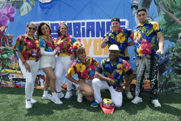 El equipo de Colombianos en New York en el photocall