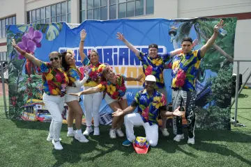 El equipo de Colombianos en New York en el photocall