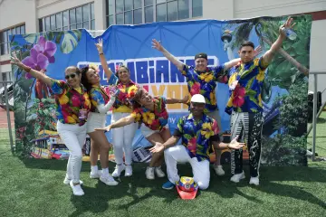 El equipo de Colombianos en New York en el photocall