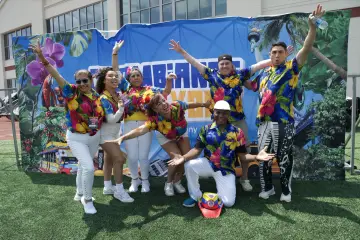 El equipo de Colombianos en New York en el photocall